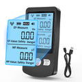 COLOR TREE EMF Meter Rechargeable Electromagnetic Field Upgrated 3-in-1 Radiation Detector Handheld Digital LCD Temperature Measure - Tester for Home Inspections - Outdoor and Ghost Hunting (White Button)